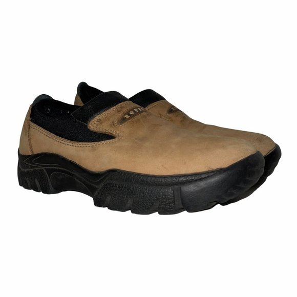 Roper Brown Black Leather Slip On Ankle Shoes 8 - Picture 1 of 11